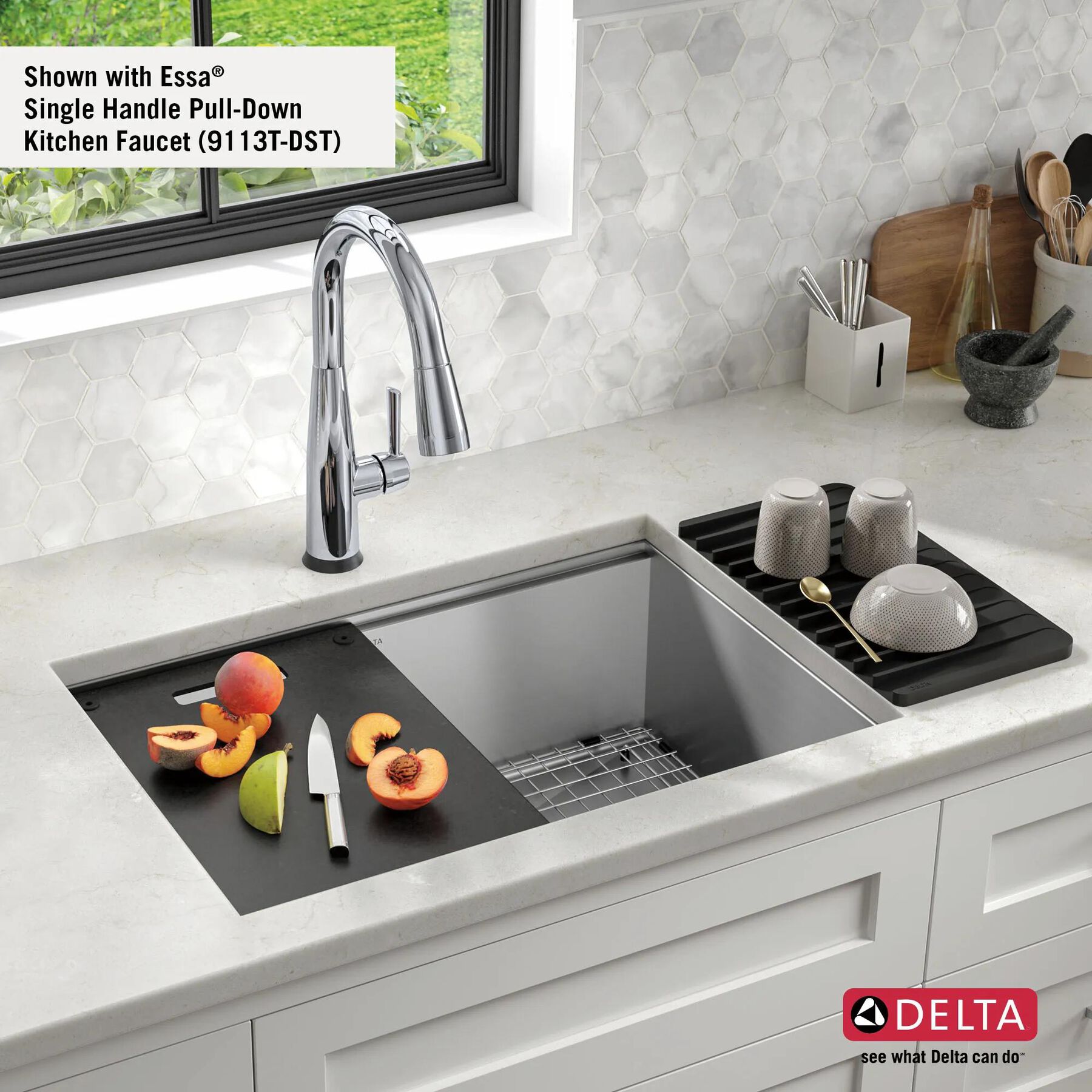27&rdquo; Workstation Kitchen Sink Undermount&nbsp;16 Gauge&nbsp;Stainless Steel Single Bowl with&nbsp;WorkFlow&trade; Ledge and Accessories
